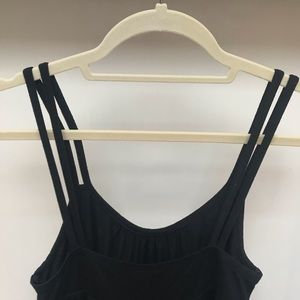 Black Maxi Dress with Double Straps - M